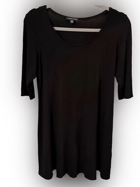 Eileen Fisher Dress Womens Black Shift Minimalist Shift Sz M